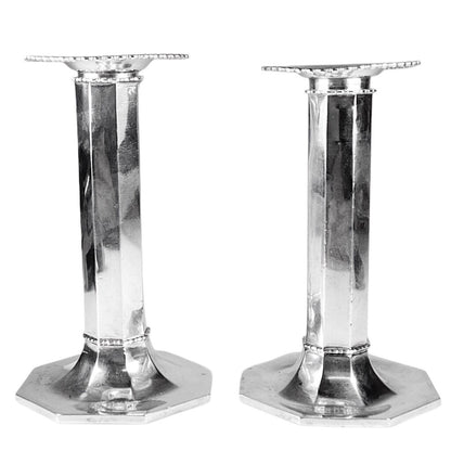 Non Matched Pair of Sterling Silver Candle Sticks