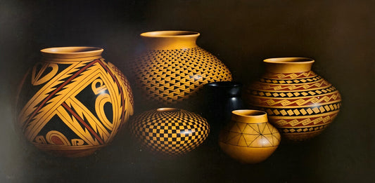 Greg English. Native Pottery. Oil on Board