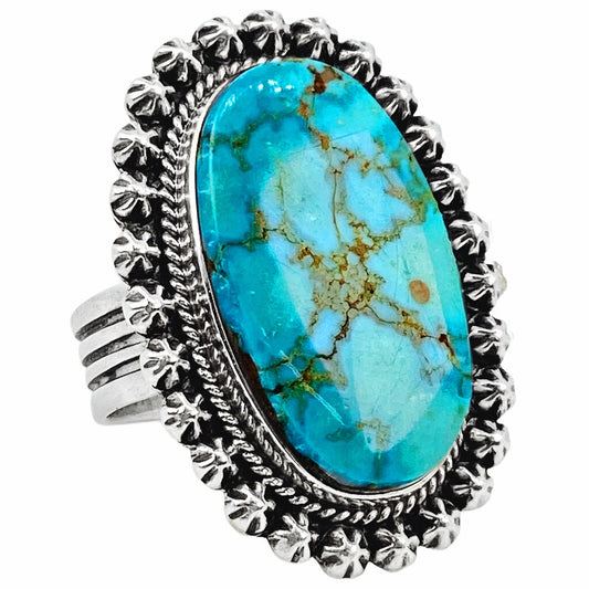 Happy Piasso Navajo Sterling Ring w. Turquoise