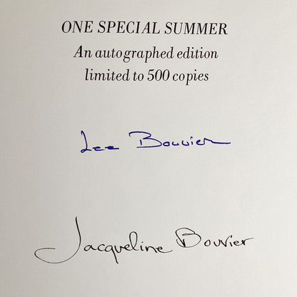 Jacqueline & Lee Bouvier Signed. "One Special Summer". Limited First Edition 500 Copies. 1974. Delacorte Press. Very Rare