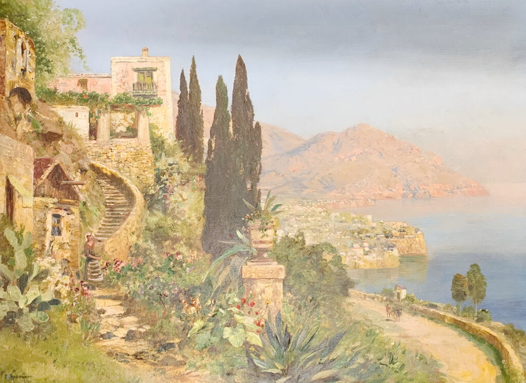 Gottfried Arnegger. Sorento, Italy. Oil on Canvas. 20th Century