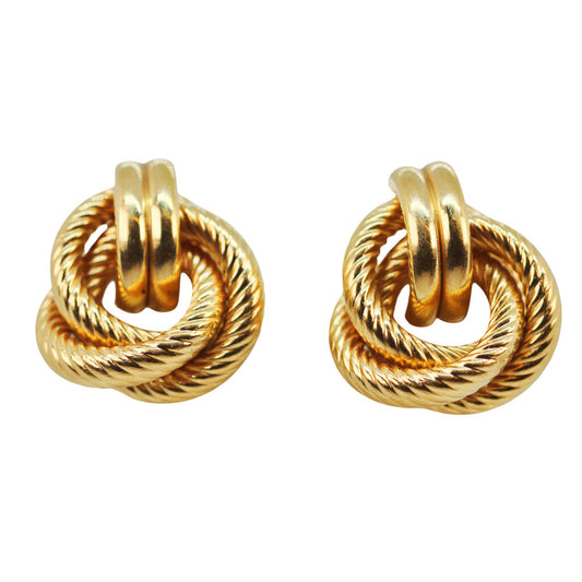 14Kt Gold Knot Earrings w. Post Backs