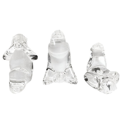 Steuben Crystal Wise Monkey Figurines