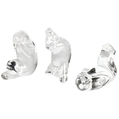 Steuben Crystal Wise Monkey Figurines