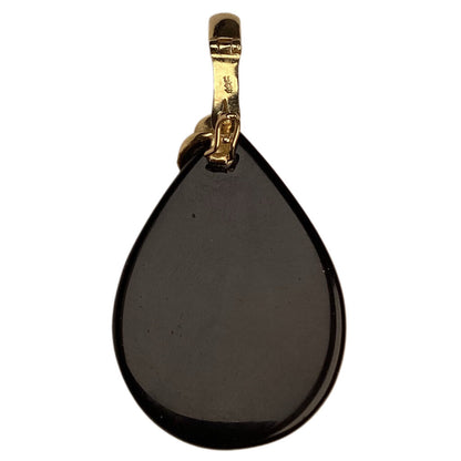 Polished Onyx Enhancer/Pendant Set w. Diamond & Mounted