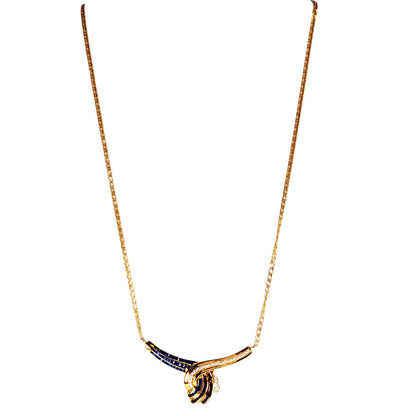 Sapphire & Diamond Necklace in 18Kt Gold