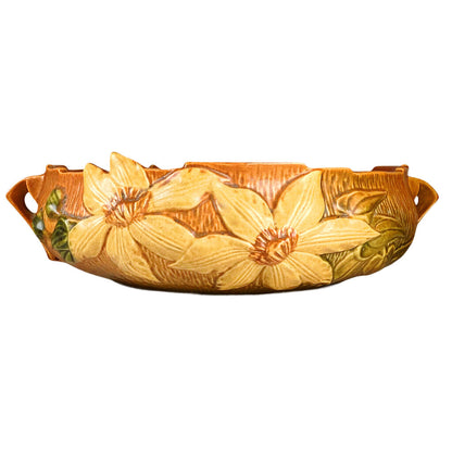 Vintage Roseville Pottery Clematis Bowl with Double Handles