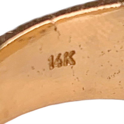 14kt Yellow Gold, Wide-Band Diamond Ring, 1940s