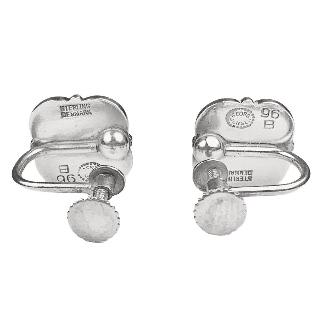 Georg Jensen Denmark Sterling Earrings 96B Screw Backs