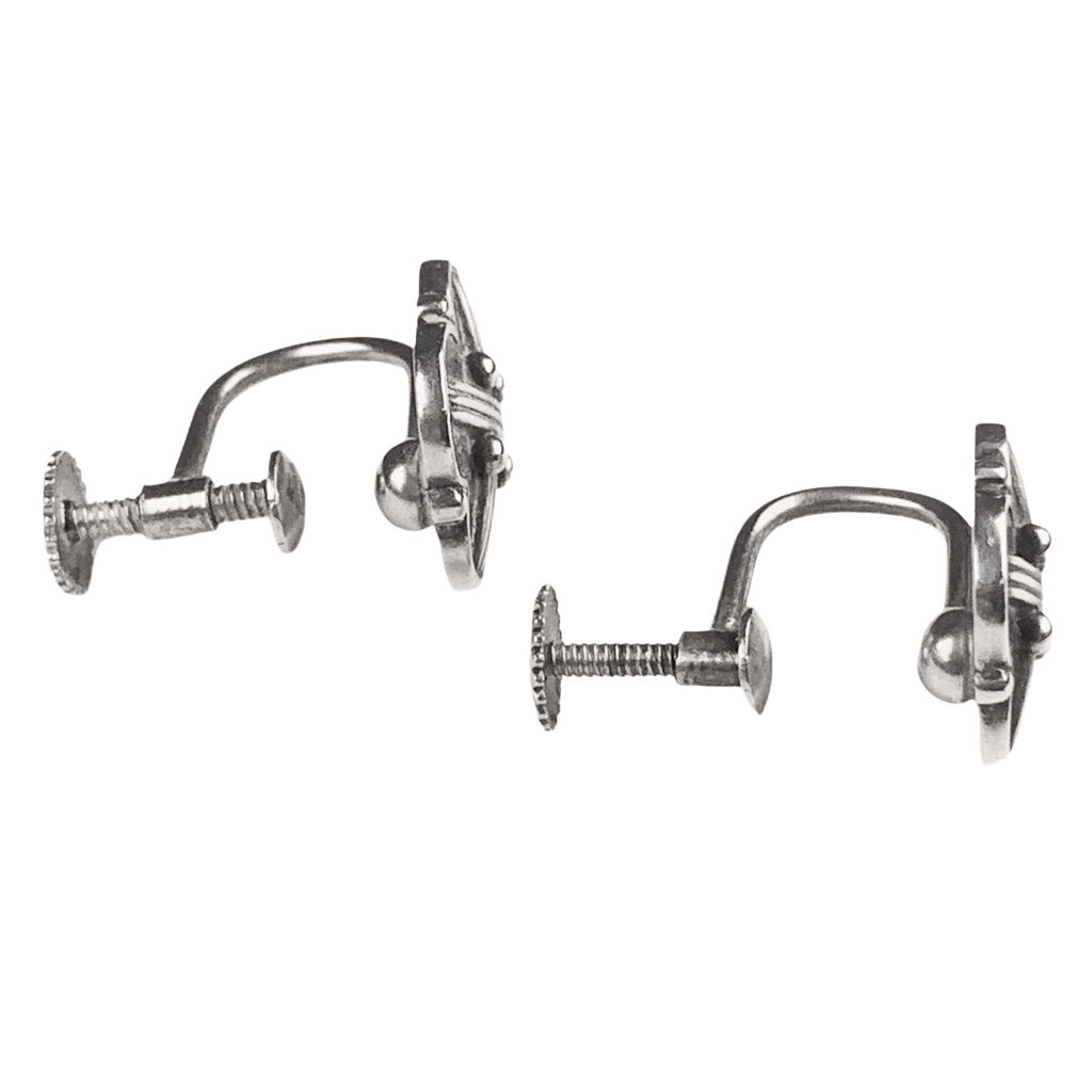 Georg Jensen Denmark Sterling Earrings 96B Screw Backs