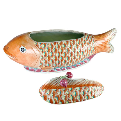 Chinese Export Koi Fish Tureen