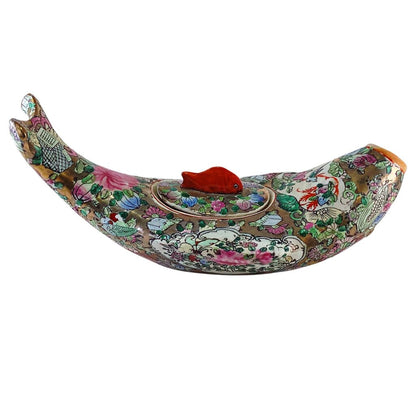 Chinese Rose Medallion Fish Tureen