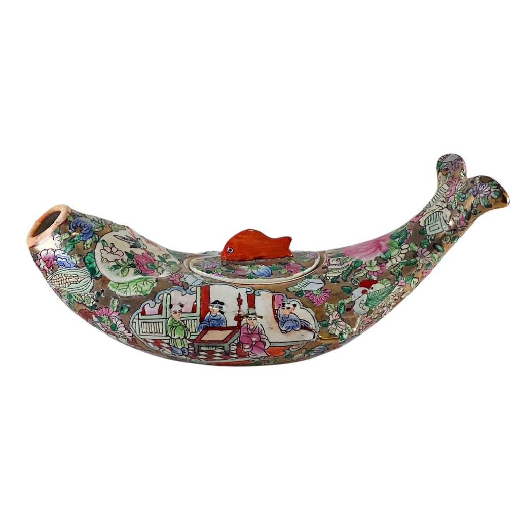 Chinese Rose Medallion Fish Tureen