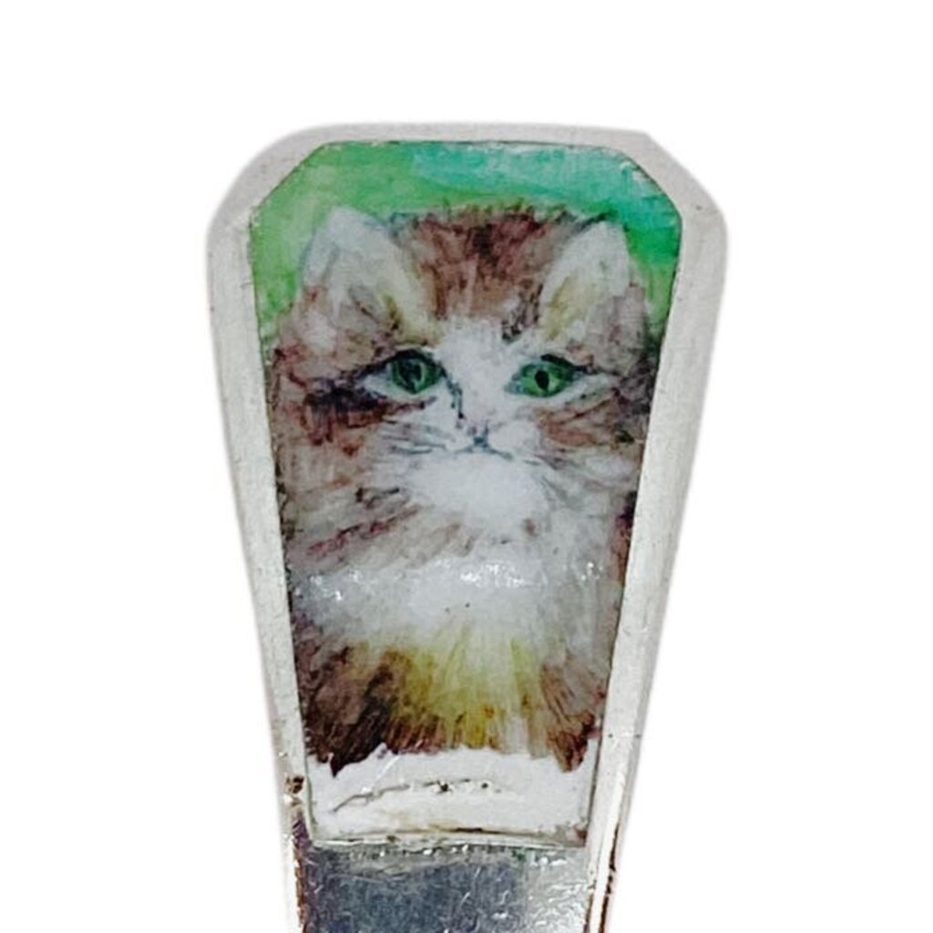Sterling Baby Food Pusher w Cat Face