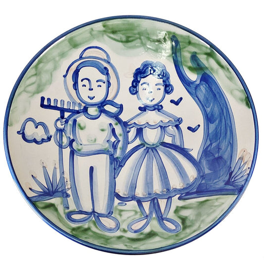 M A Hadley Wedding Bowl w Farmer & Wife