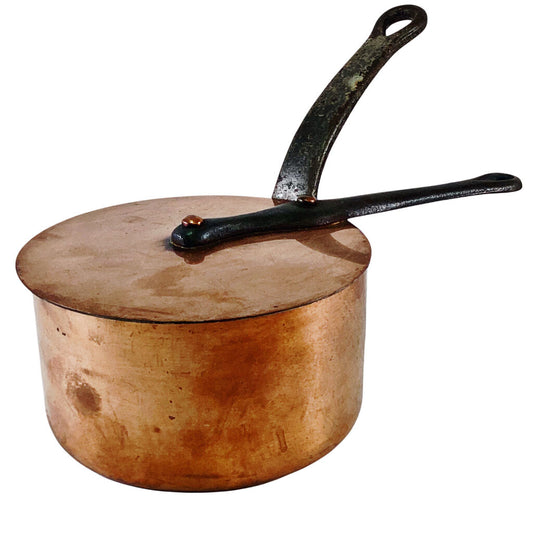 Vintage E. Dehillerin Copper Sauce Pot w Lid.