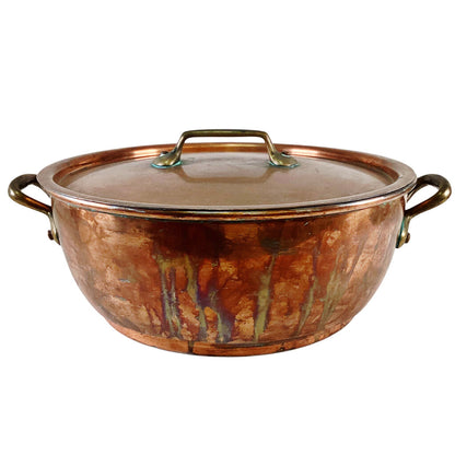 Vintage French Copper Saucepan w Lid