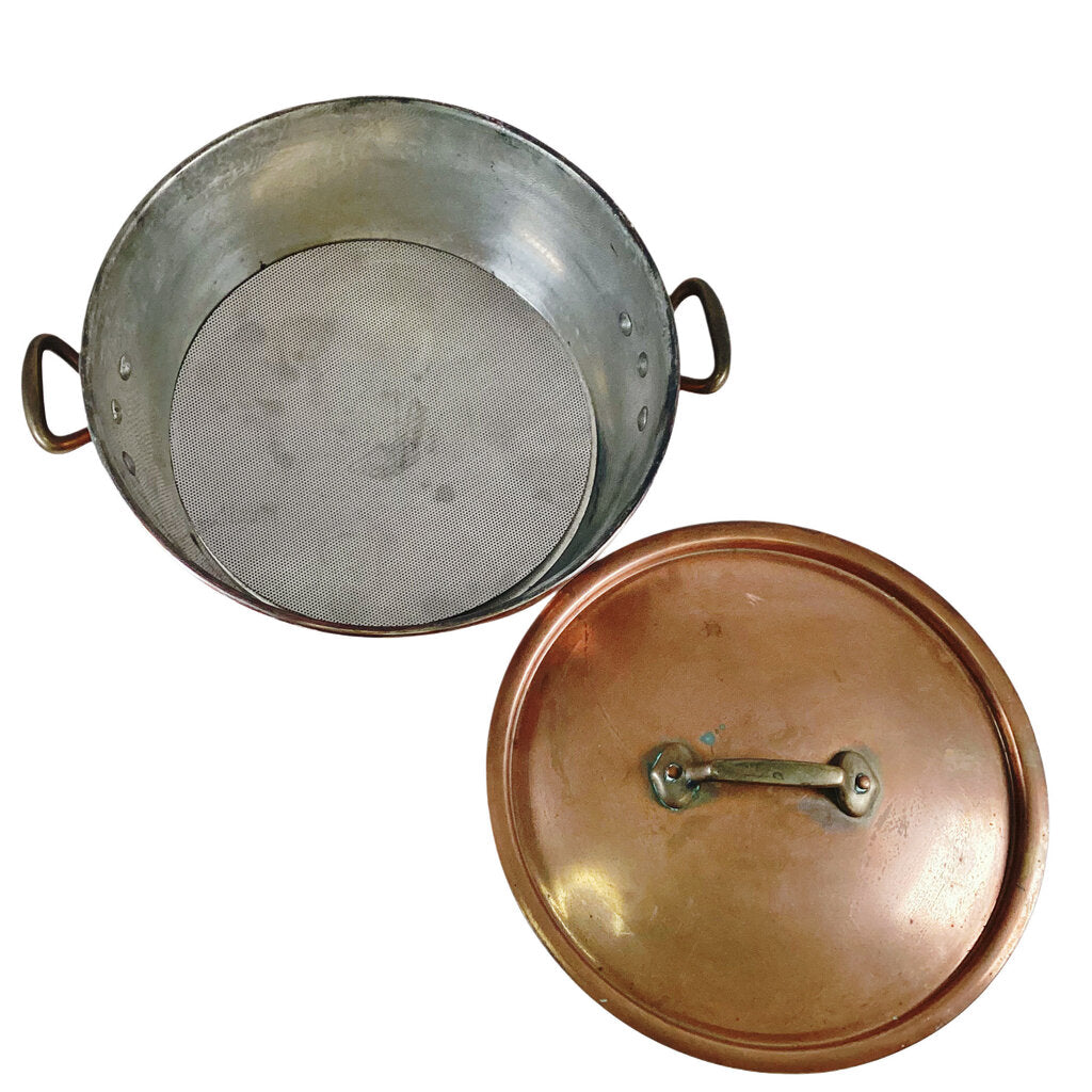 Vintage French Copper Saucepan w Lid