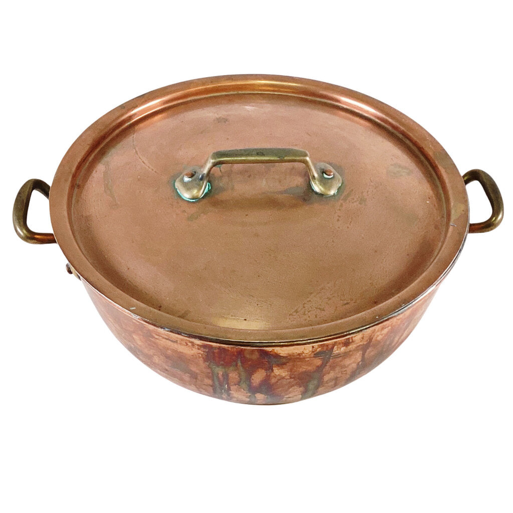 Vintage French Copper Saucepan w Lid