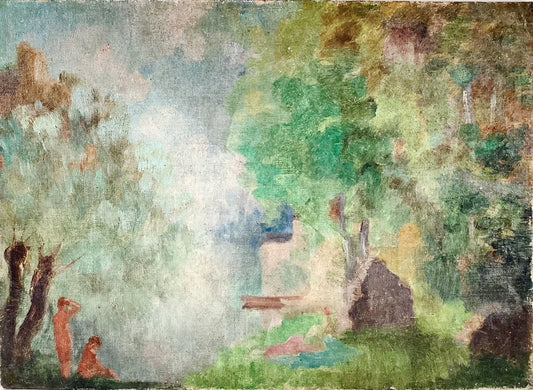 Walter A. Lewino. Summer Pleasures, Paris. Oil on Board