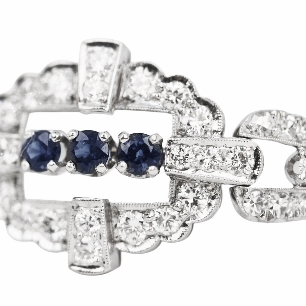 Art Deco Platinum Diamond & Sapphire Bracelet