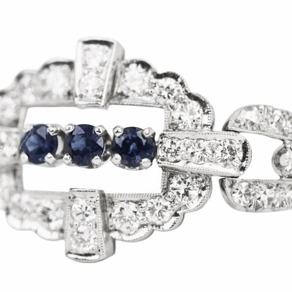 Art Deco Platinum Diamond & Sapphire Bracelet
