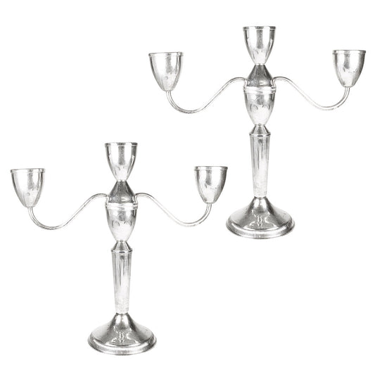 Pair Of Duchin Sterling 3 Light Candelabras