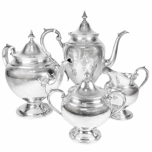 Gorham Sterling 4 Piece "Puritan" Coffee/Tea Set
