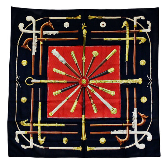 Hermes Silk Carre "Cannes et Pommeaux" by Françoise De La Perriere