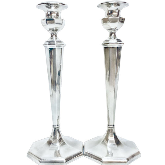 Pair of Sterling Weighted Candlesticks
