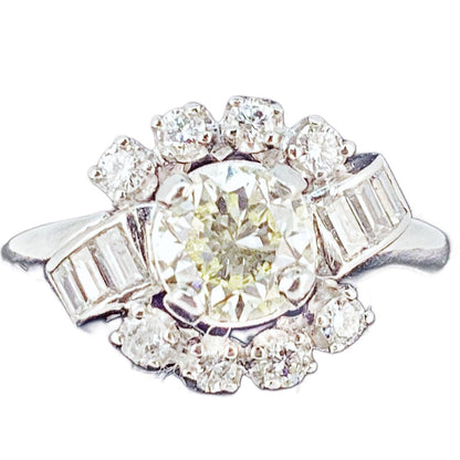 Diamond Ring Set w. 0.81 Carat Stone Mounted in Platinum