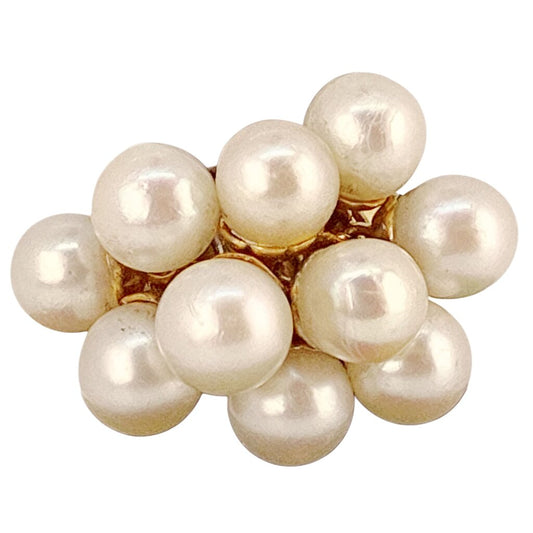 Cluster of 10 Pearls & 18Kt Ring