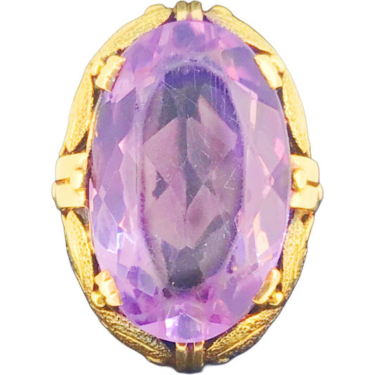 Victorian Amethyst Ring Mounted in 14Kt