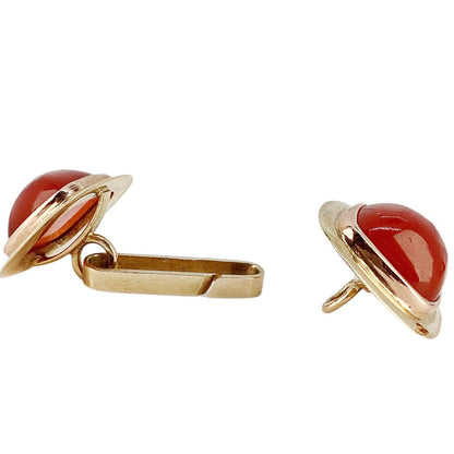 Carnelian & 14Kt Cufflinks. c. 1950s