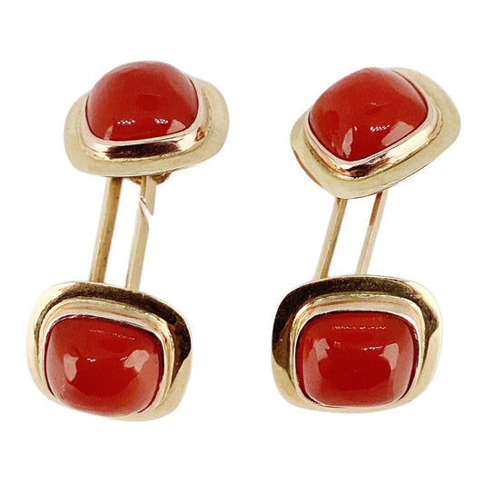 Carnelian & 14Kt Cufflinks. c. 1950s