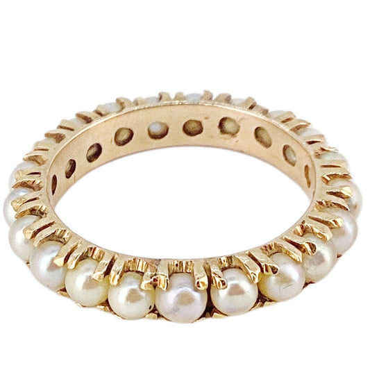 Pearl Eternity Band Mounted in 18Kt