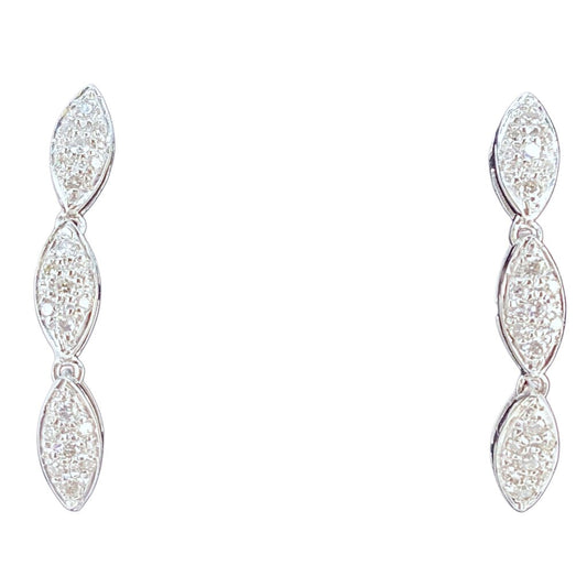 Diamond Drop Earrings Mounted in 18Kt. c. 1950s