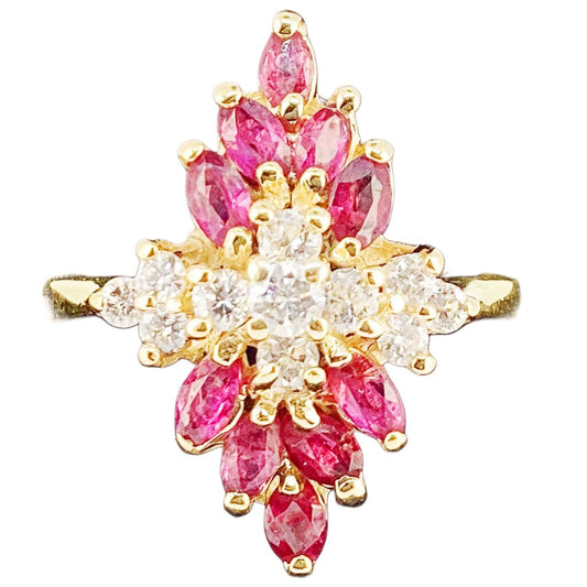 Diamond & Ruby Ring Mounted in 14Kt