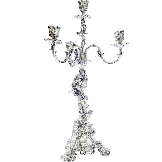 Victorian Silver Plate Ornate Four Arm Candelabrum
