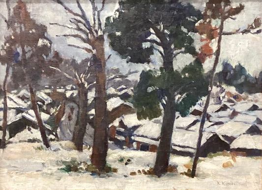 Kenkichi Kodera. Snowy Landscape. Oil On Canvas
