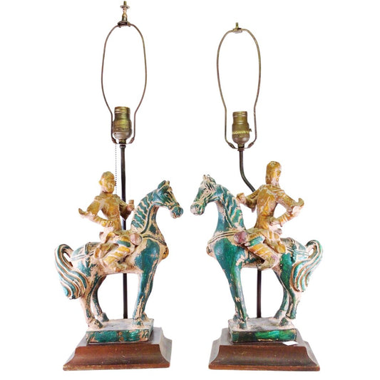 Pair Terracotta Warrior Lamps