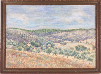 Spring Landscape. Early 20th Century American. Watercolor.