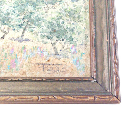 Spring Landscape. Early 20th Century American. Watercolor.