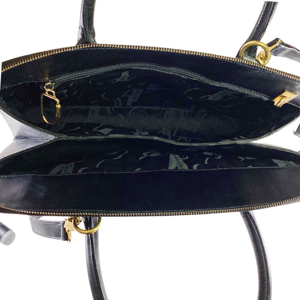 Ferragamo Studded Black Leather Shoulder Bag