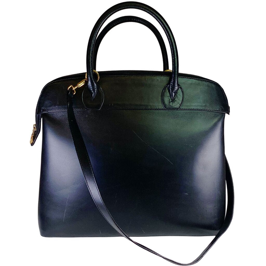 Ferragamo Studded Black Leather Shoulder Bag
