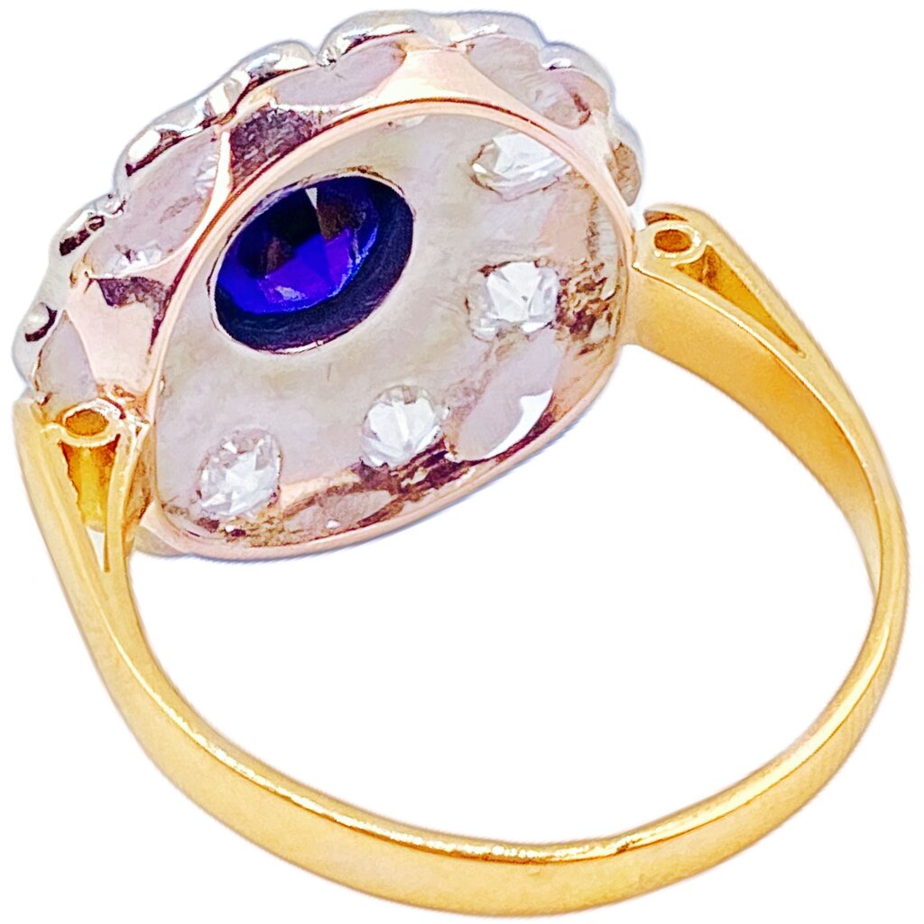 Vintage Diamond & Sapphire Ring Mounted in Platinum