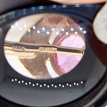 Vintage 14Kt Gold w Pink Stone Earrings
