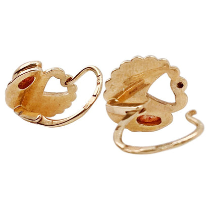 Vintage 14K Gold & Carnelian Earrings