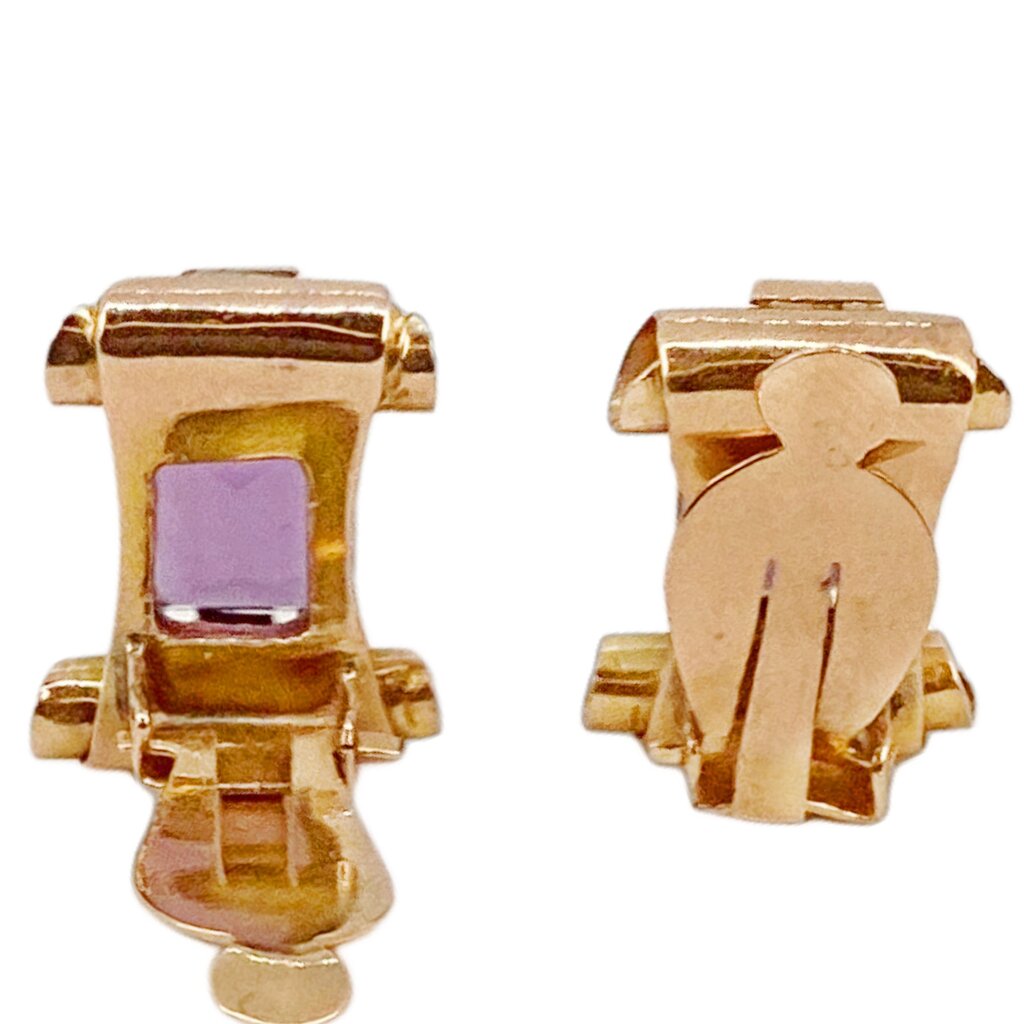 18Kt & Amethyst Deco Clip Earring