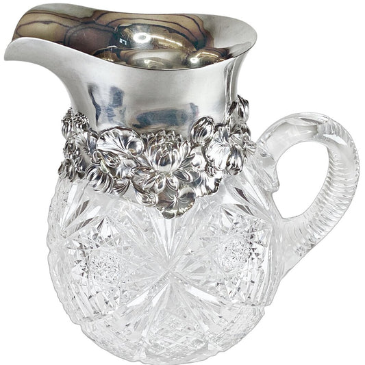 Gorham Sterling Mounted Cut Crystal Pitcher
